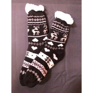 Merecoo Plush Socks Winter Print Thick Anti-Slip